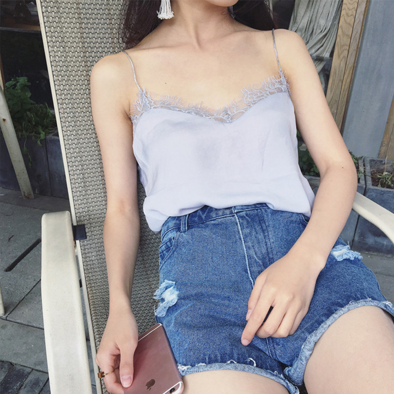 吊带mmc美背网红爆款多色蕾丝透视小背心系背心吊带