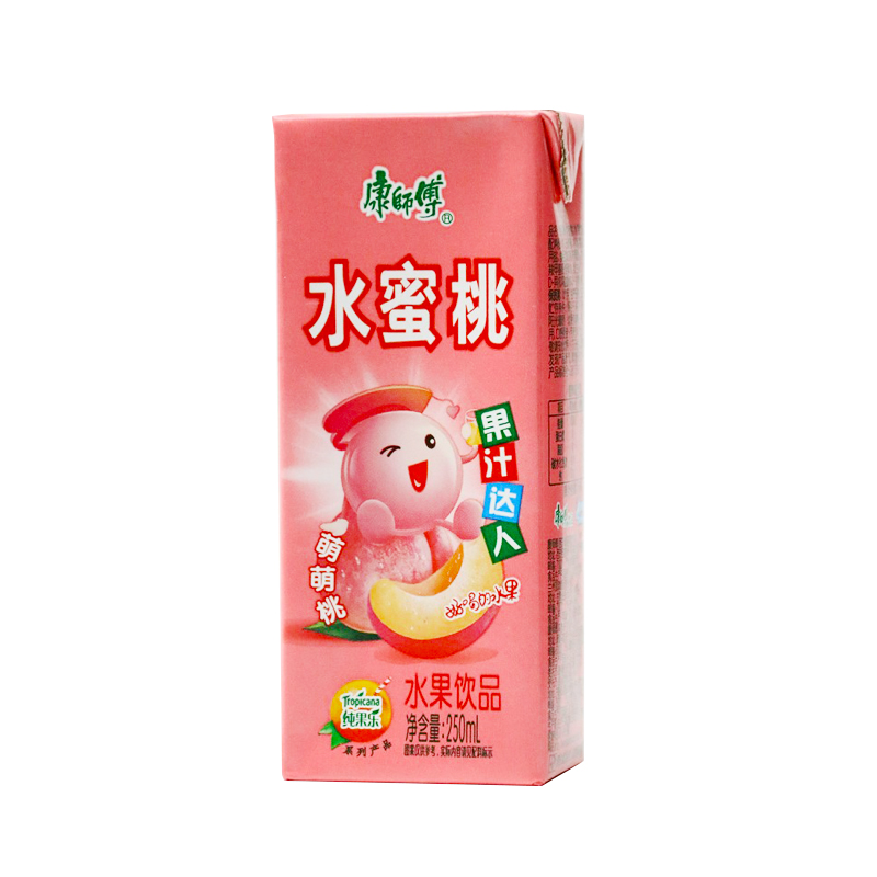 包邮康师傅水蜜桃水果饮品纸盒盒装250ml24盒果味果味