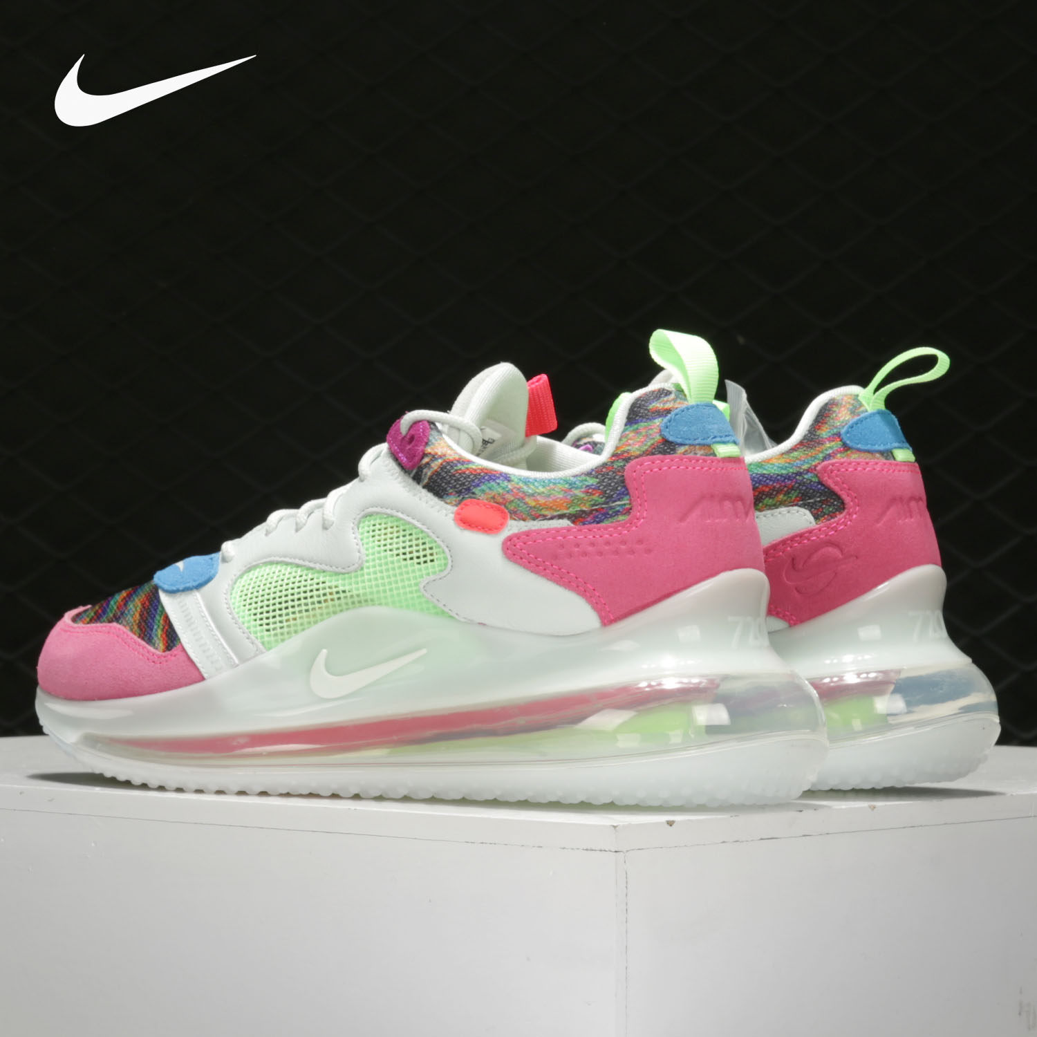 nike耐克正品airmaxobj粉彩彩虹男子男子气跑步鞋