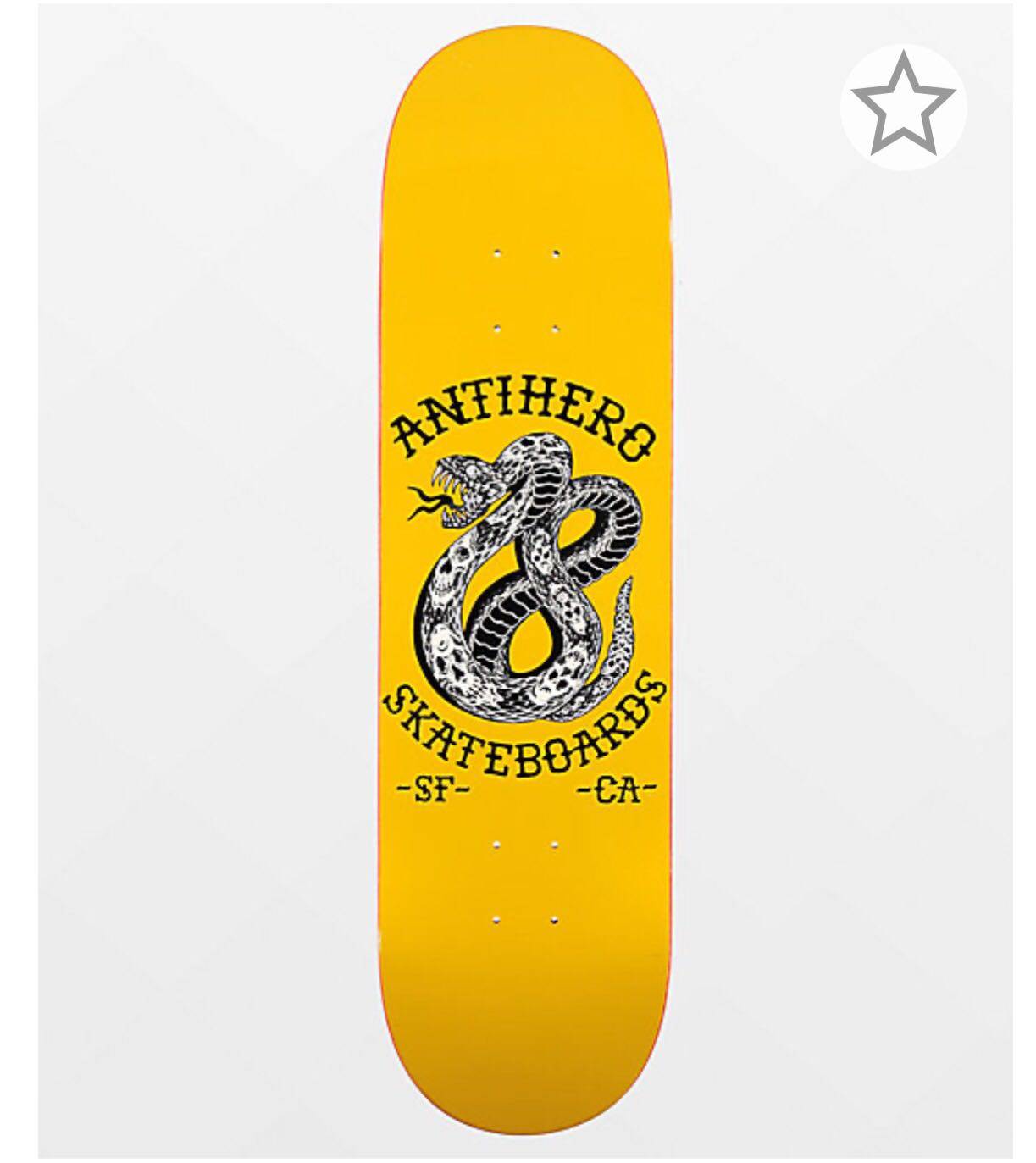 美国进口代购antihero毒蛇十八黄色男女枫木专业滑板