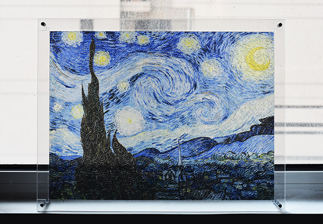 拼图萌叔梵高星空油画464片透明异形成人七夕拼图