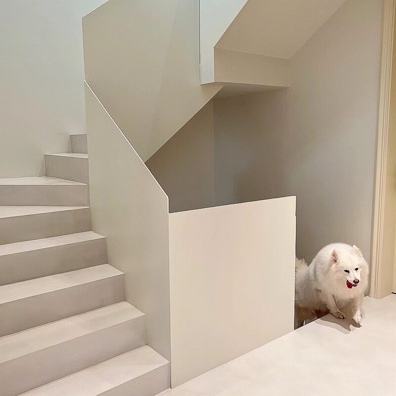 网红轻奢钢板连体楼梯扶手护栏室内极简复式楼梯扶手