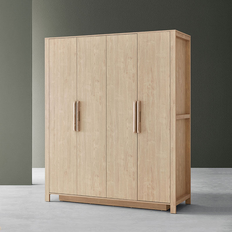 林氏木业木色板式衣橱储物卧室家用简约原木北欧衣柜