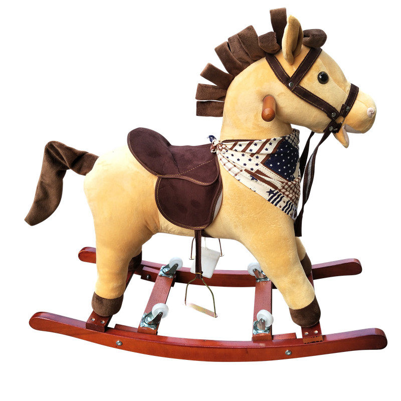 出口欧洲摇木马 宝宝摇马 小木马 儿童摇马 毛绒木马