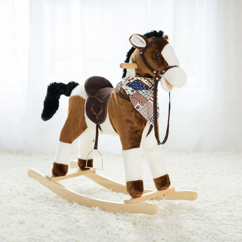 6个讲故事48首儿歌摇马木马实木摇摇马宝宝小木马摇马