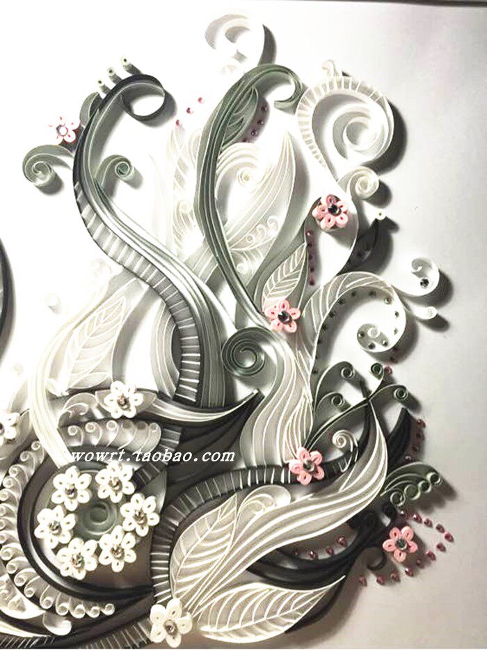 包邮a4a3白天鹅动物鸟衍纸材料套装11岁儿童手工diy立体装饰画材