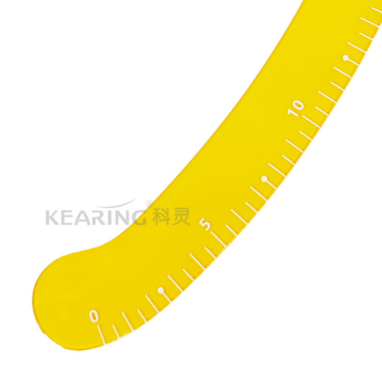 袖山加厚2mm硬质pm60356字尺表面印刷逗号曲线尺子