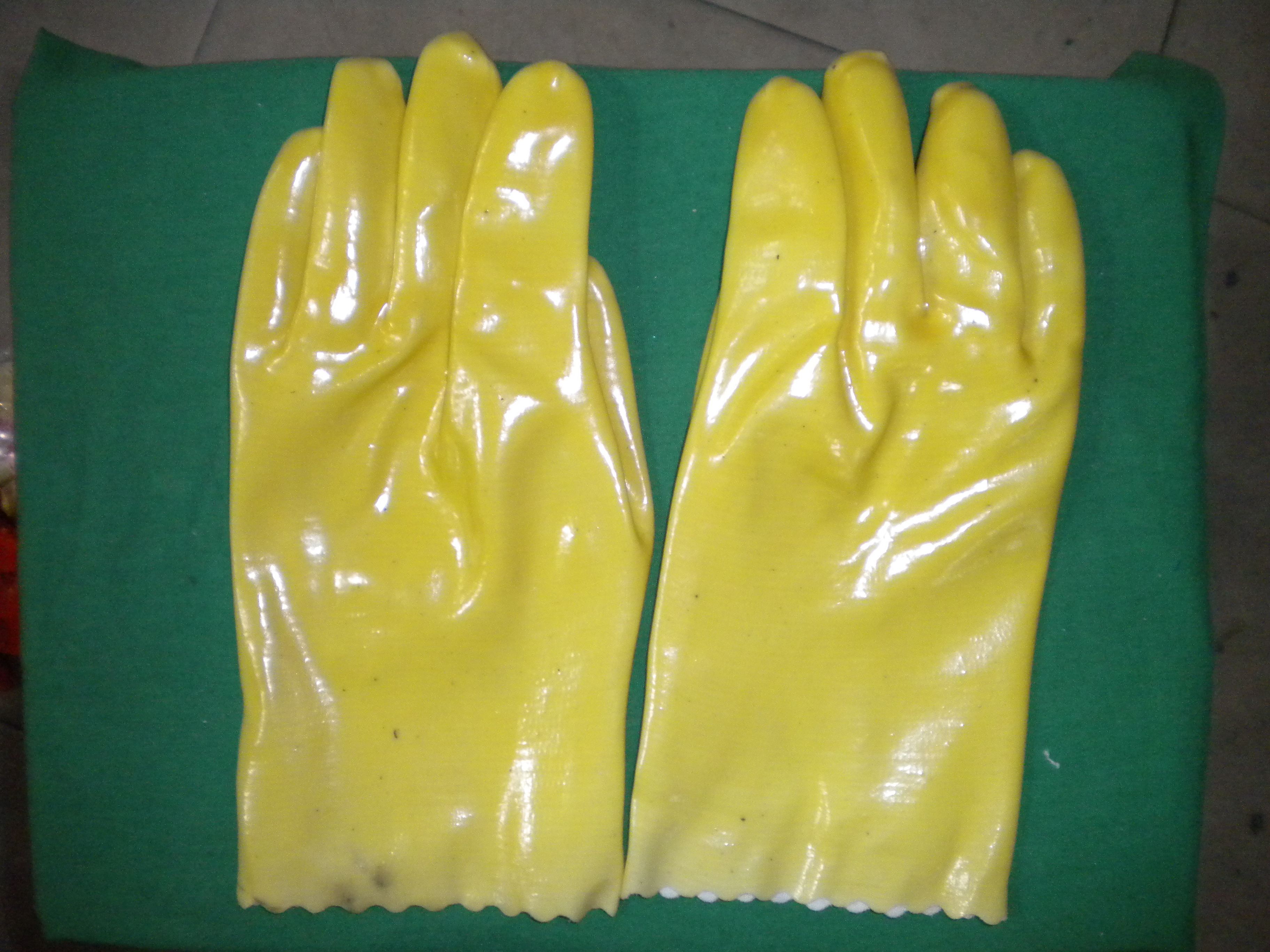 春意棉毛耐酸碱浸塑手套浸塑橡胶手套耐油防水手套工业化工厂防护