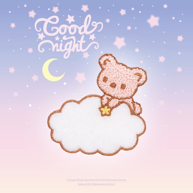 小熊云朵围巾布贴自衣服口袋立体刺绣羽绒服手缝布贴