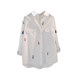 Embroidery cartoon cotton and linen white shirt female 2020 autumn new Han Fan literary loose casual shirt upper clothes tide Embroidery cartoon cotton and linen white shirt female 2020 autumn new Han Fan literary loose casual shirt upper clothes tide