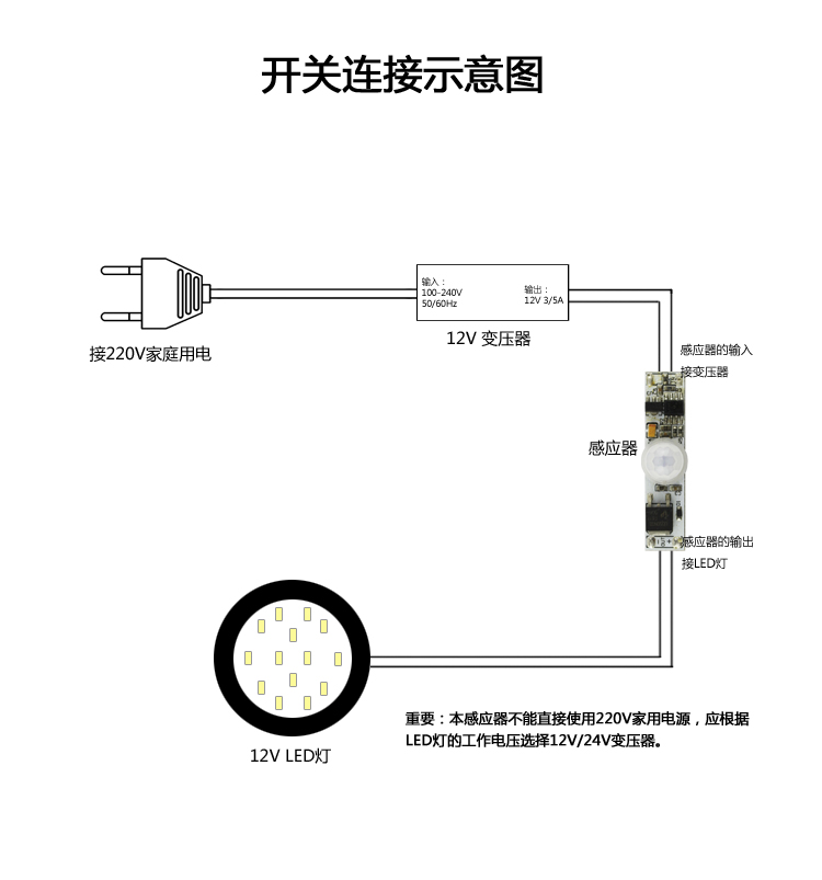 红外线感应开关接线图图片