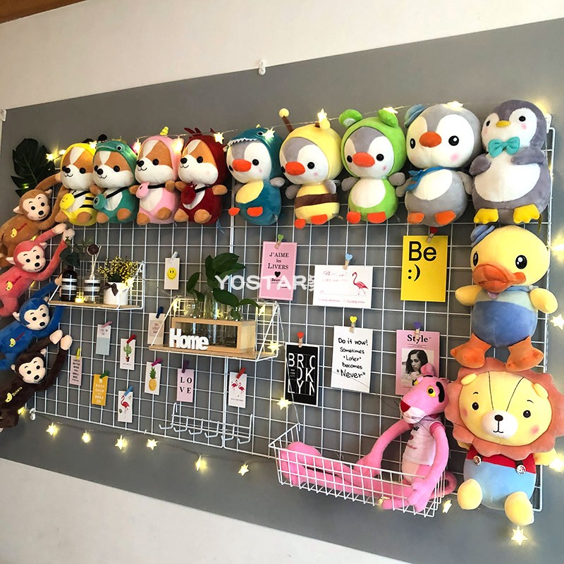 儿童家用卧室玩偶网红少女娃娃收纳展示架铁艺照片墙