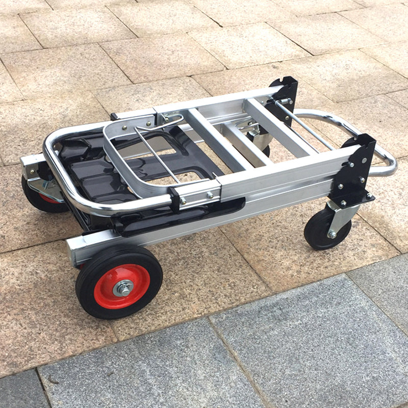 德国设计铝合金折叠拉杆车手拉车便携手推车拉货便携购物车