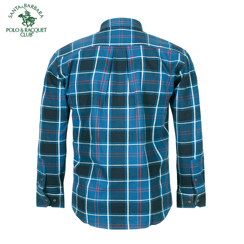 sbprc圣大保罗男装棉磨毛格子长袖衬衫pw12wh038秋冬衬衫