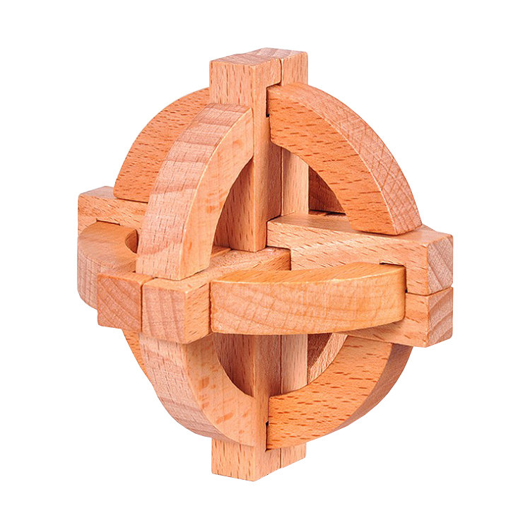 孔明锁鲁班锁榉地球仪古典学生成人儿童解锁益智玩具解锁