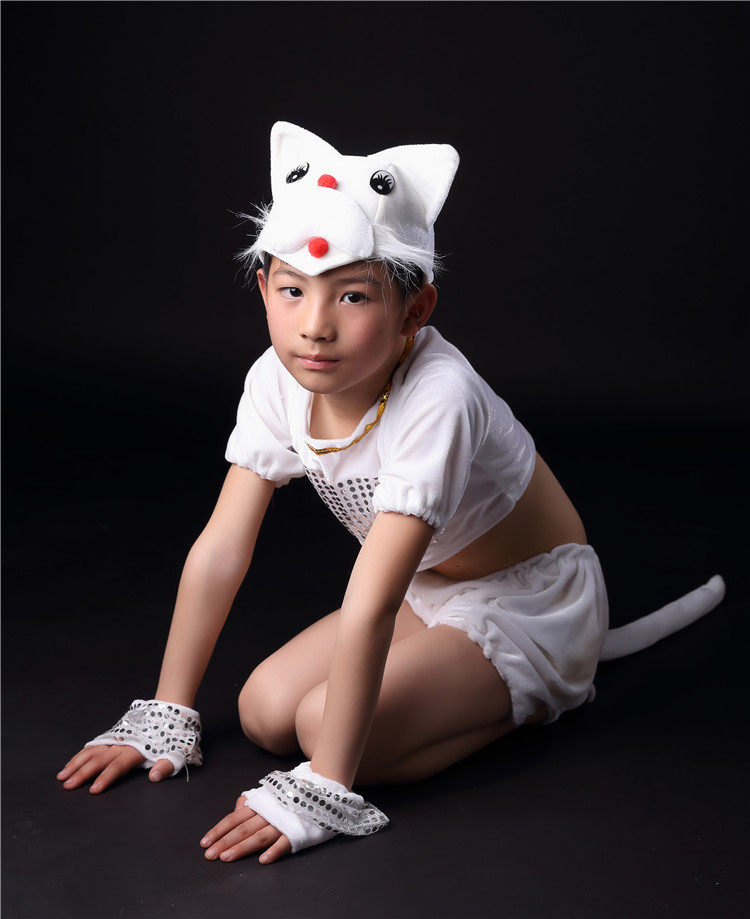 服装波斯猫演出服儿童幼儿园小猫猫咪表演六一小白猫儿童演出服