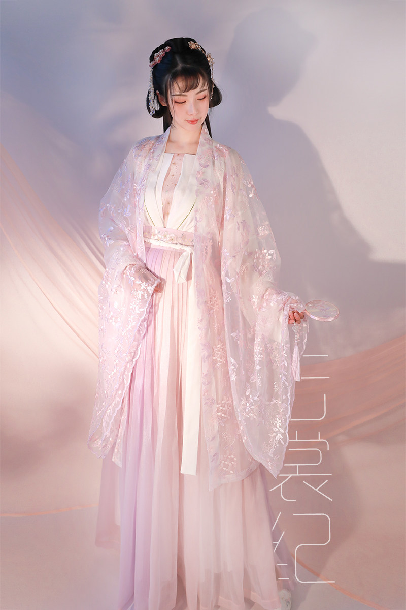 大袖汉服原创片裙齐腰两一片六米东月粉紫春樱民族服装