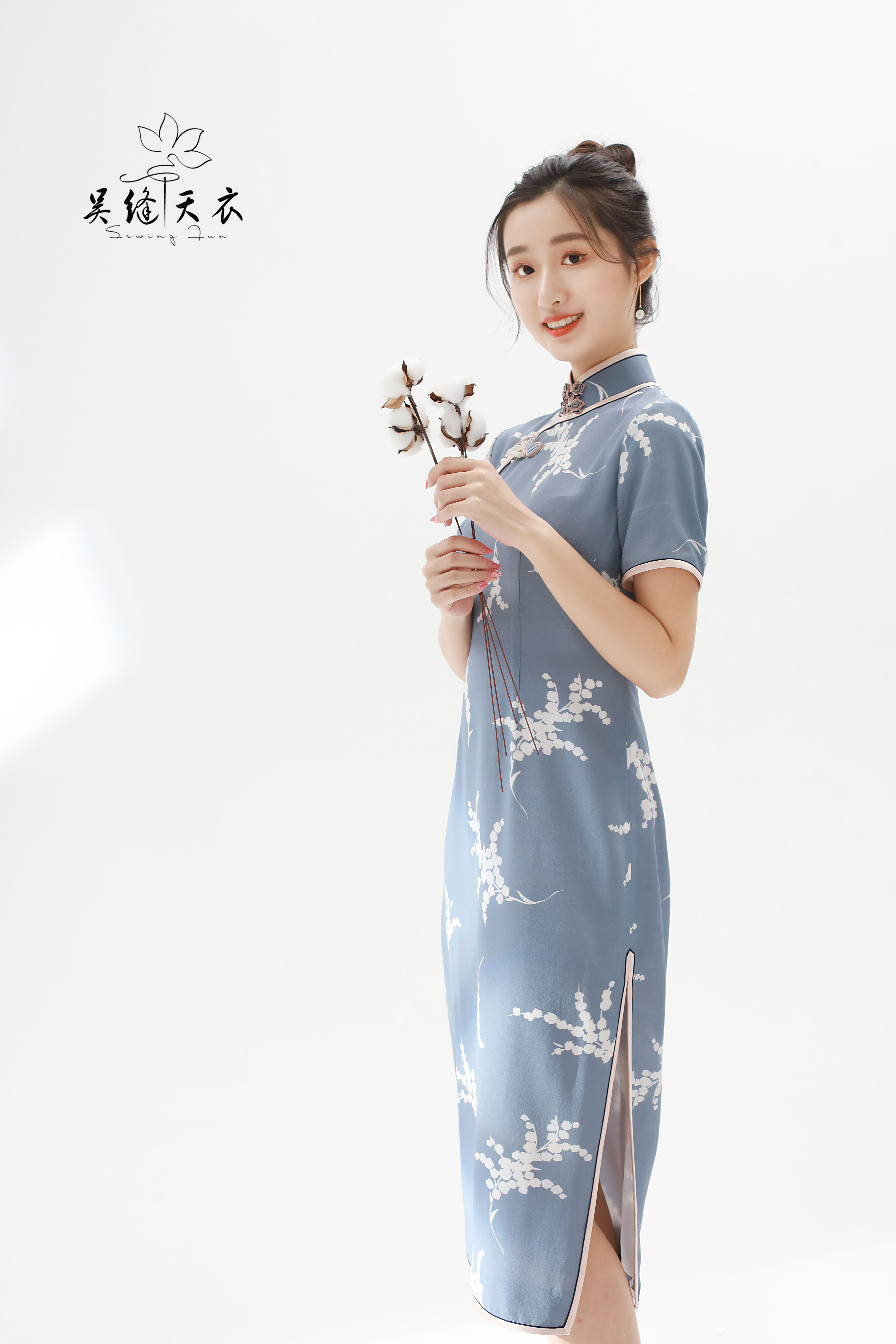 铃兰花语吴缝天衣原创春夏年轻旗袍蚕丝夏季旗袍