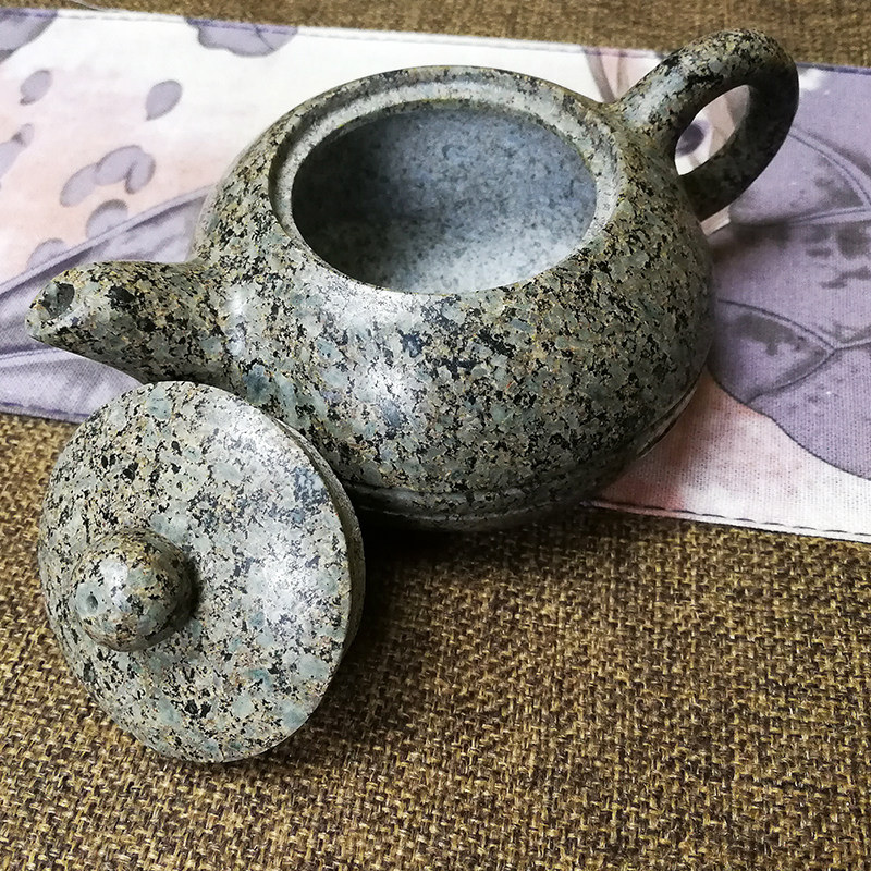 神石阁 中华麦饭石茶壶线圆壶纯全手工茶壶天然石头壶功夫茶壶