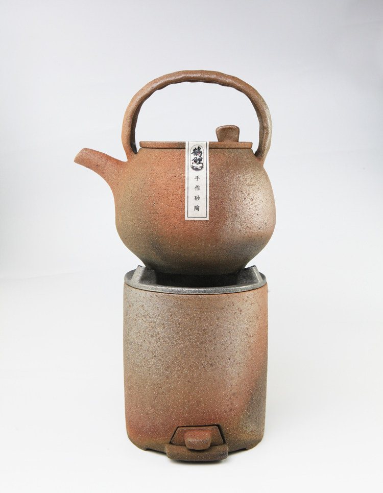 烟树鹤鲤砂陶纯手工茶壶砂器陶瓷茶壶炭炉煮茶炉碳炉天然养生急须