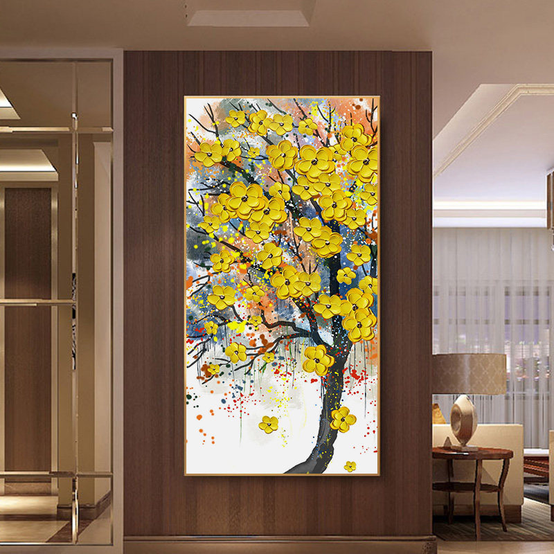 手绘油画抽象挂画现代简约入户玄关客厅走廊尽头油画