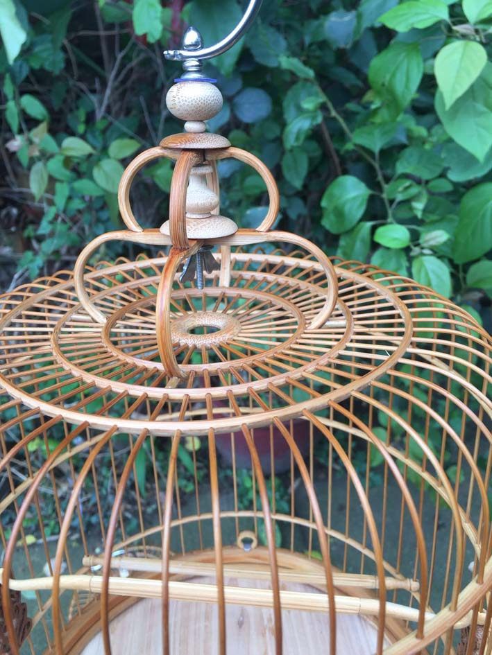 鸟笼笼老竹绣眼小黑白金杂鸟老竹清远竹制加高鸟笼