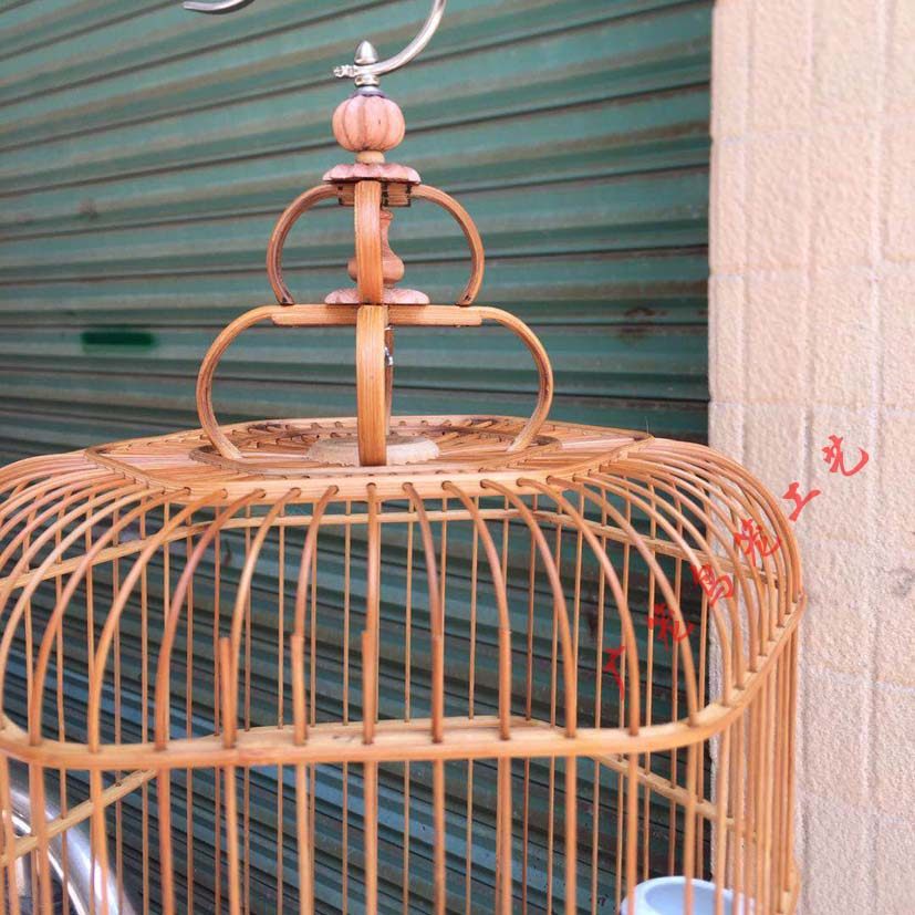 清远雕花竹笼杂鸟鸟笼小鸟老金六角广式配件鸟笼