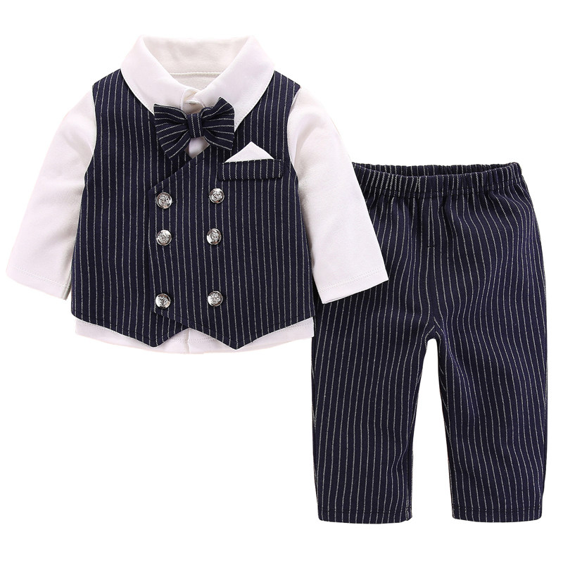 小孩纯棉宴会周岁宝宝春装长袖孩子衣服套装套装