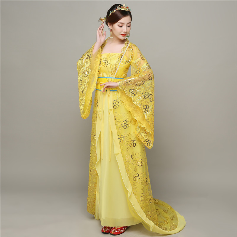 春夏古装服装贵妃拖尾古代大唐汉服皇后宫廷民族服装