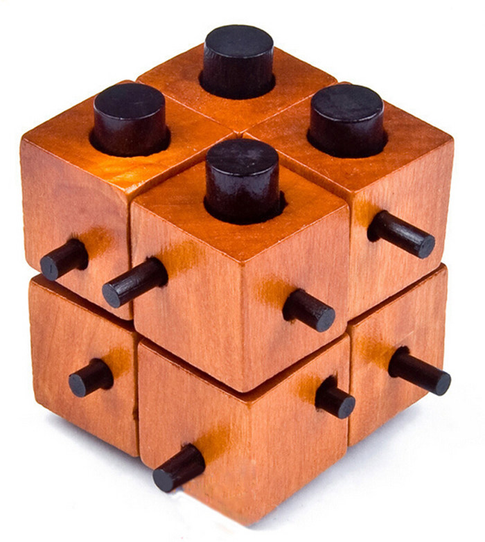8方块锁成人儿童木制益智玩具古典传统孔明锁鲁班锁八卦锁魔方