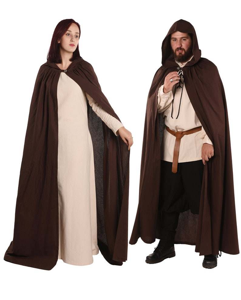 中世纪维京文艺复兴连帽斗新款复古单层披风角色扮演舞台民族服装