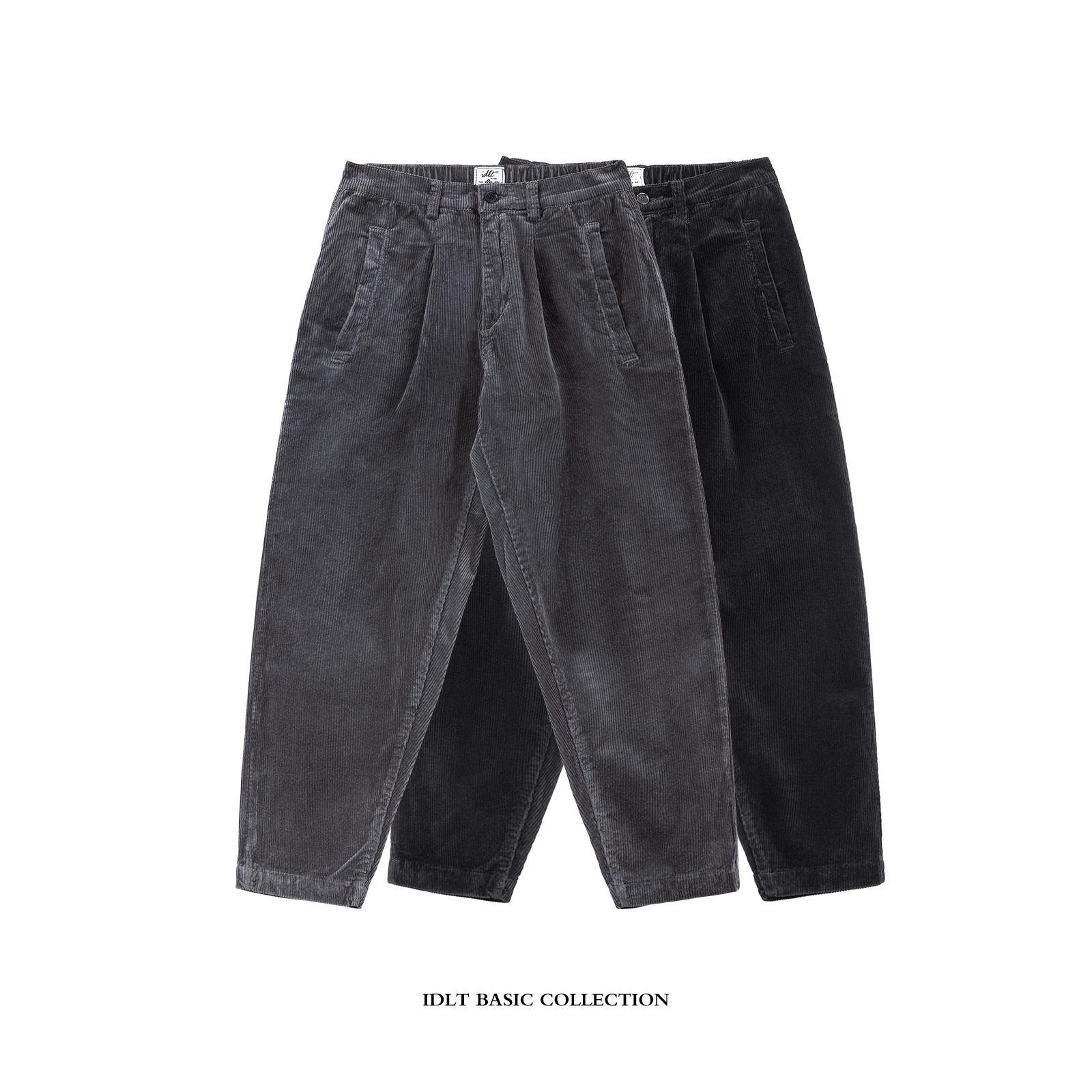 IDLT 高品质 灯芯绒 小锥形休闲裤  宽松 微弹 加厚运动腰 长裤潮