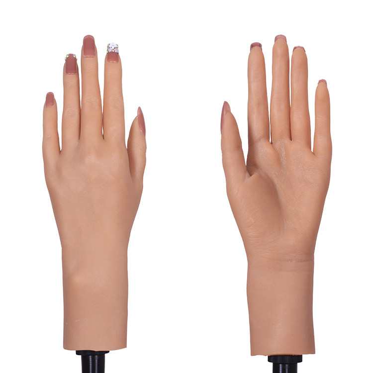 新款硅胶仿真手模女士假手模型带吸盘翡翠手镯美甲展示直播道具-mc母
