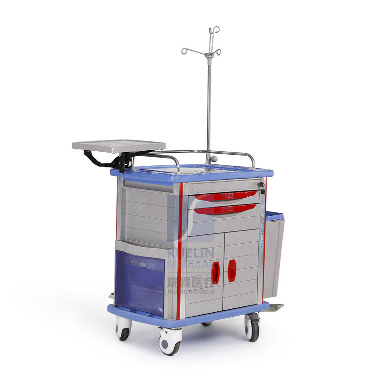 抢救出口多功能abs急诊推车移动护理工作站手推车平板手推车