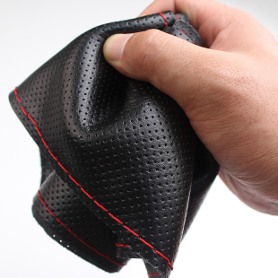 通用真皮手缝把套 汽车方向盘套东风天龙天锦大力神多利卡货车四季 - 