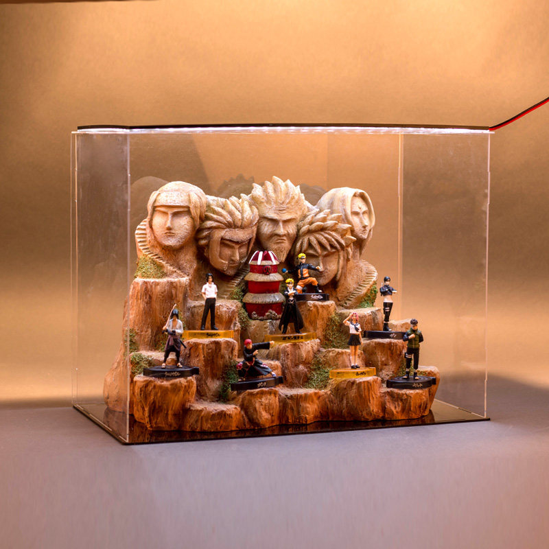 全套火影忍者手办 木叶村五影山树脂场景模型摆件佐助 鸣人公仔