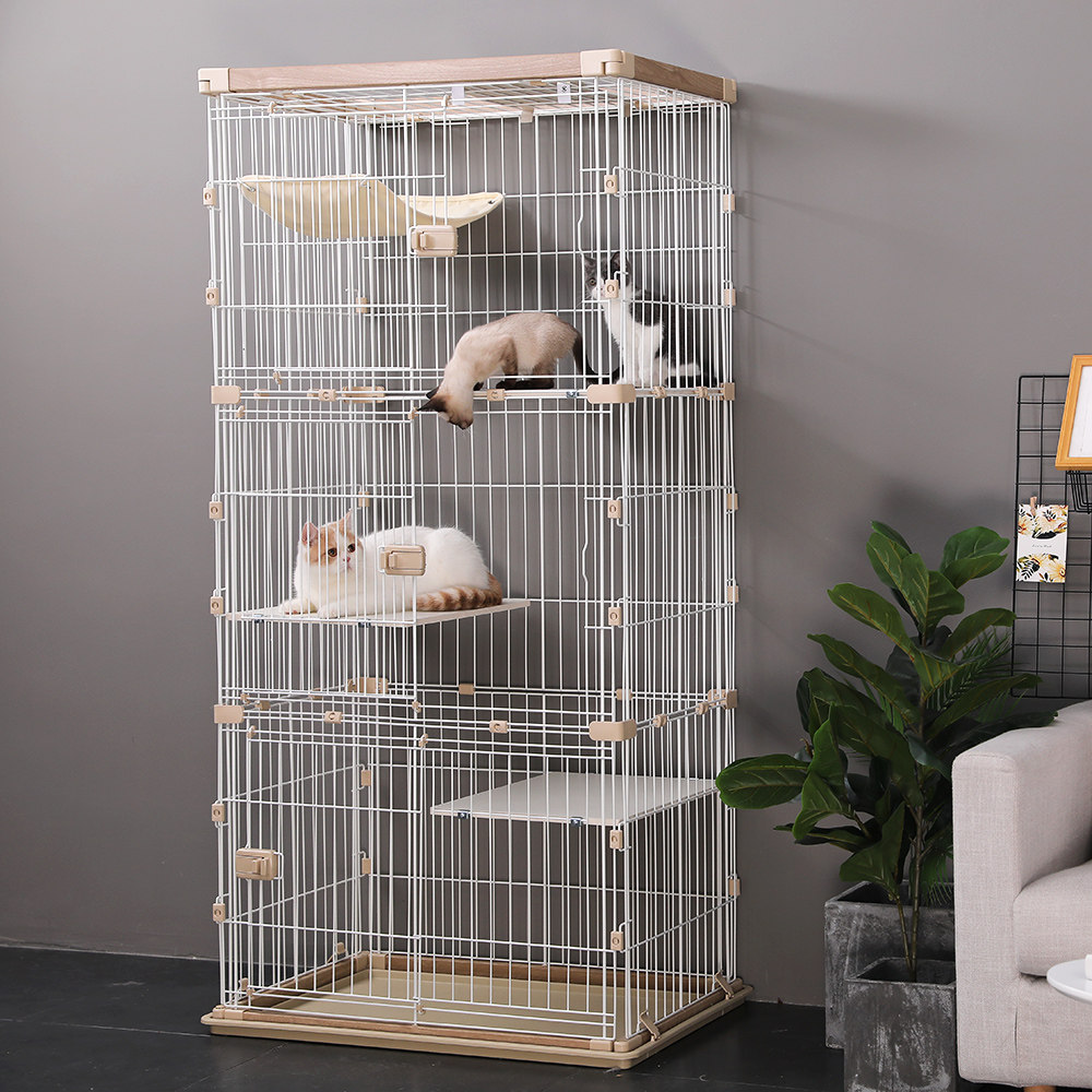 日本爱丽思木质笼子三层别墅大号二层猫咪用品笼子