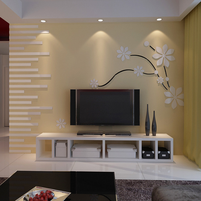 现代简约墙贴3d立体客厅电视背景墙纸亚克力墙壁贴纸房间装饰贴画