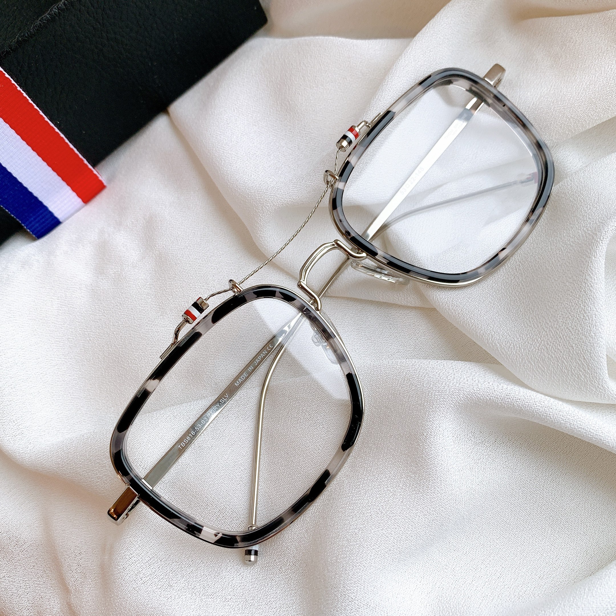 现货纯钛tb眼镜镜框珊瑚灰双横梁tbs816小红眼镜架