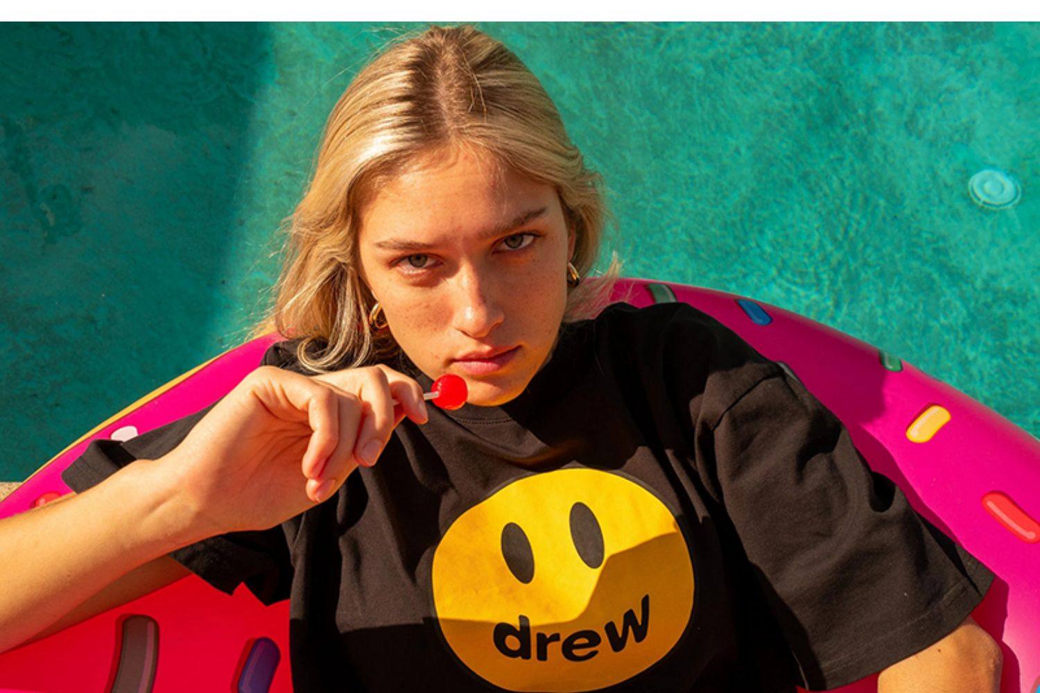 正品现货drew笑脸短袖drew贾斯汀比伯同款街头潮流t恤