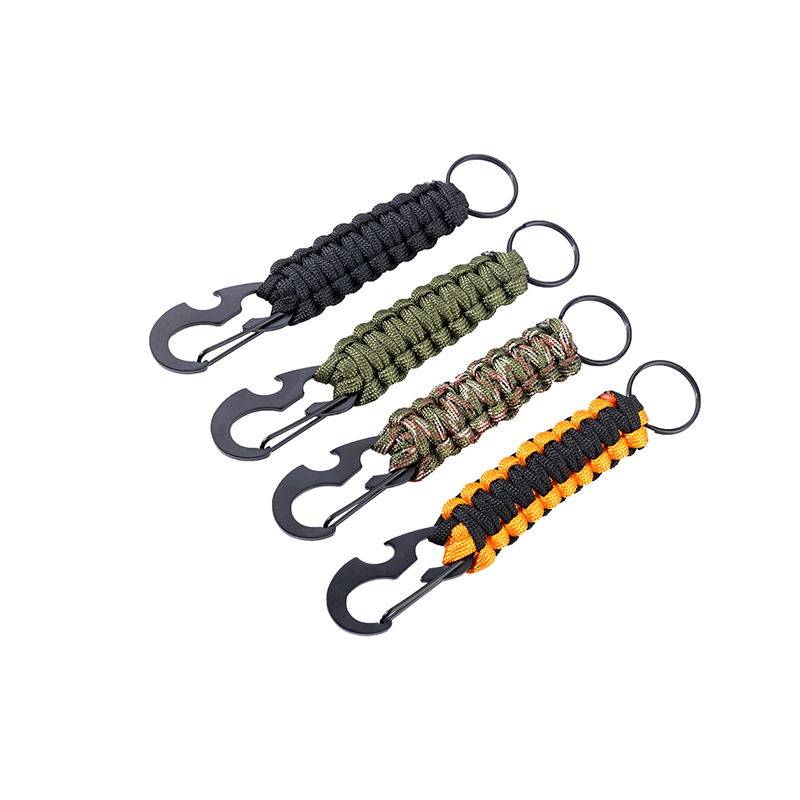 伞绳手工编织钥匙扣登山背包挂扣快挂开瓶器挂扣