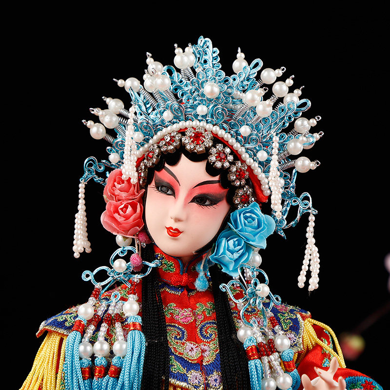 超大北京绢人京剧脸谱古风娃娃娃娃家家居家居装饰装饰品绢人