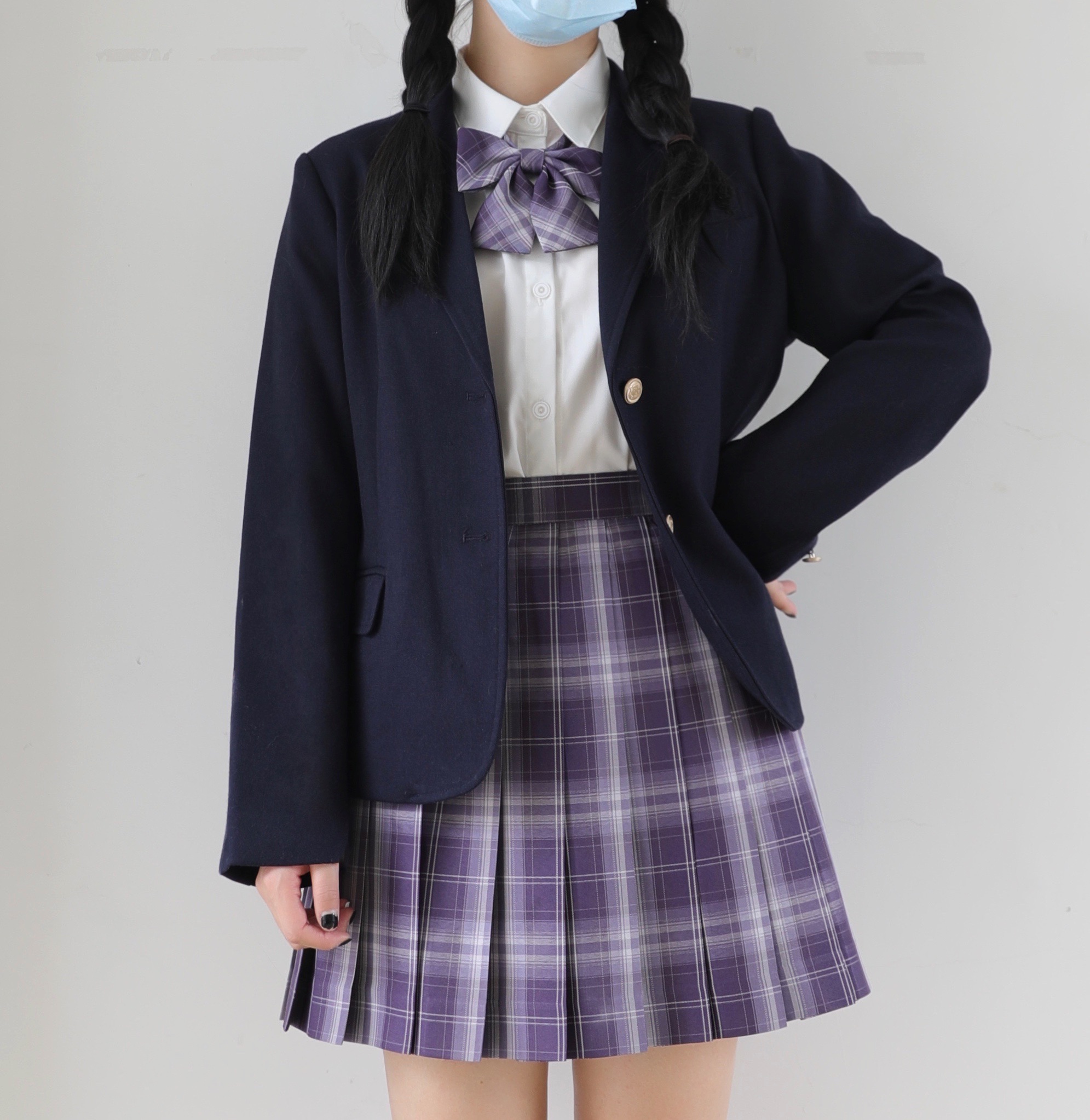 渡月jk制服格裙学院风校紫色tr新品现货jk