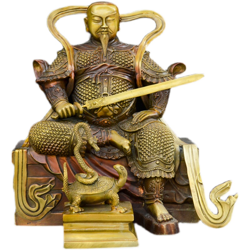 铜像玄天上帝纯铜金殿祖师师爷武当山真武大帝摆件