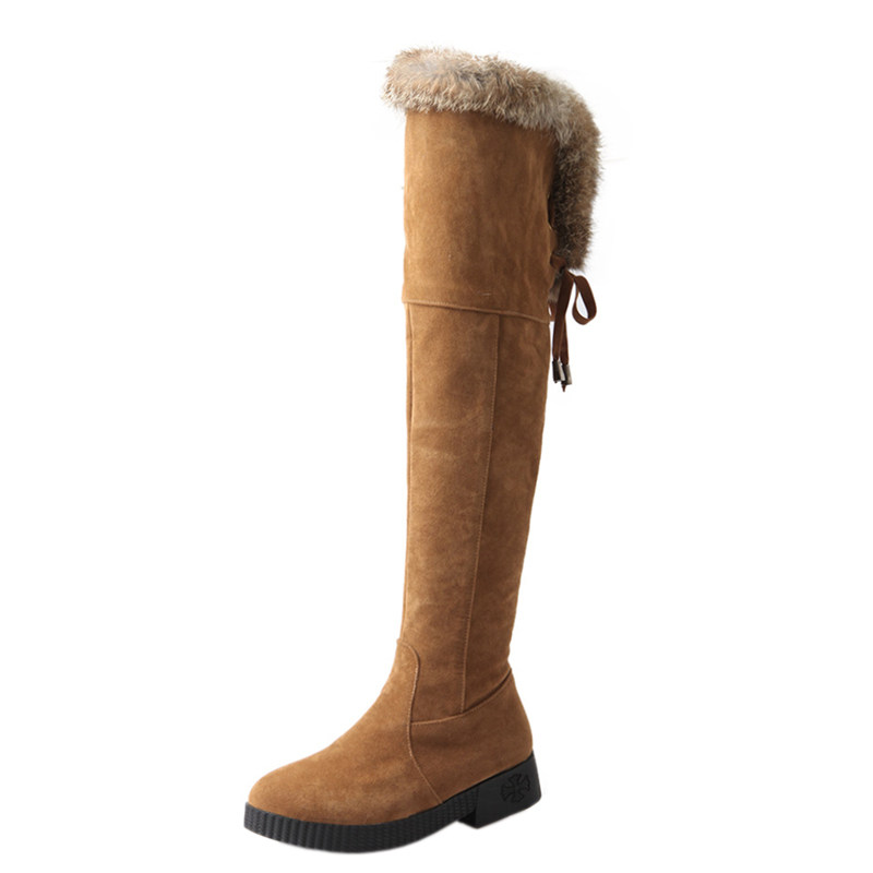 冬季东北雪地靴女长筒过膝长靴加厚加绒平底时尚雪地靴