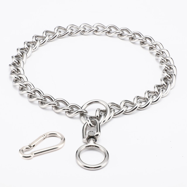 Dog collar stainless steel Demai Metal Rotter dog chain gold hair large dog training dog control chain neck set P chain Dog collar stainless steel Demai Metal Rotter dog chain gold hair large dog training dog control chain neck set P chain