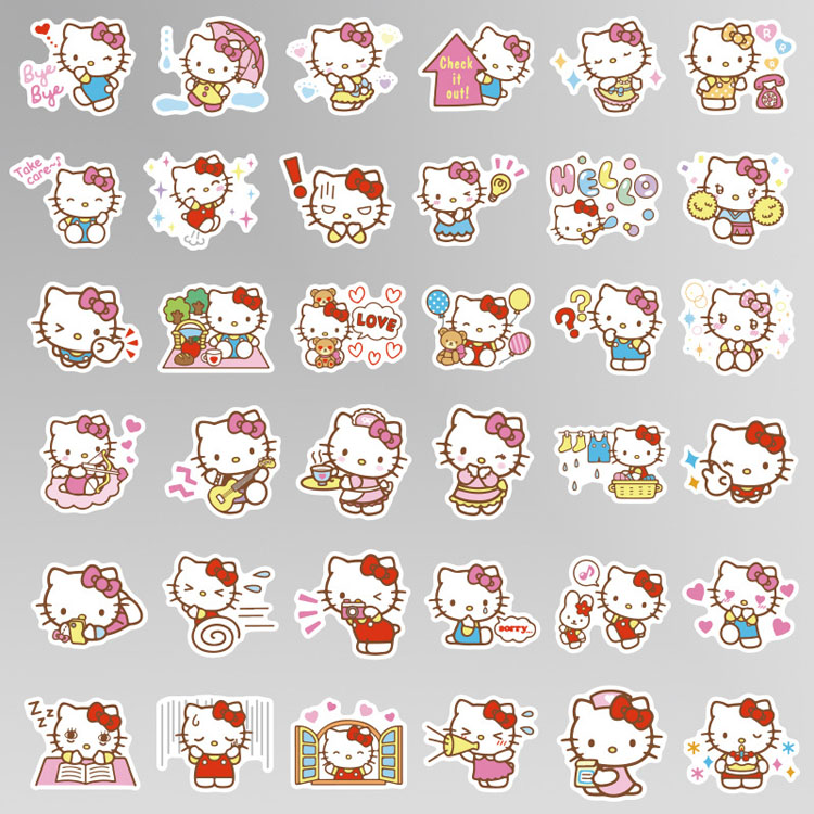 贴纸d07hellokitty三丽鸥手帐手机手机贴pvc防水撕下贴纸