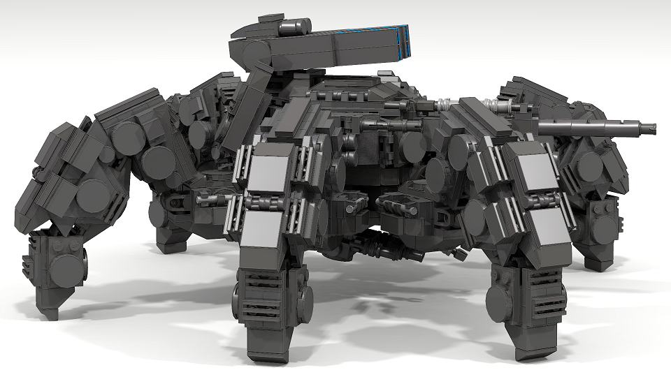 原创作品 积木moc 积木机甲 六足机甲 狼蛛 手动拼装