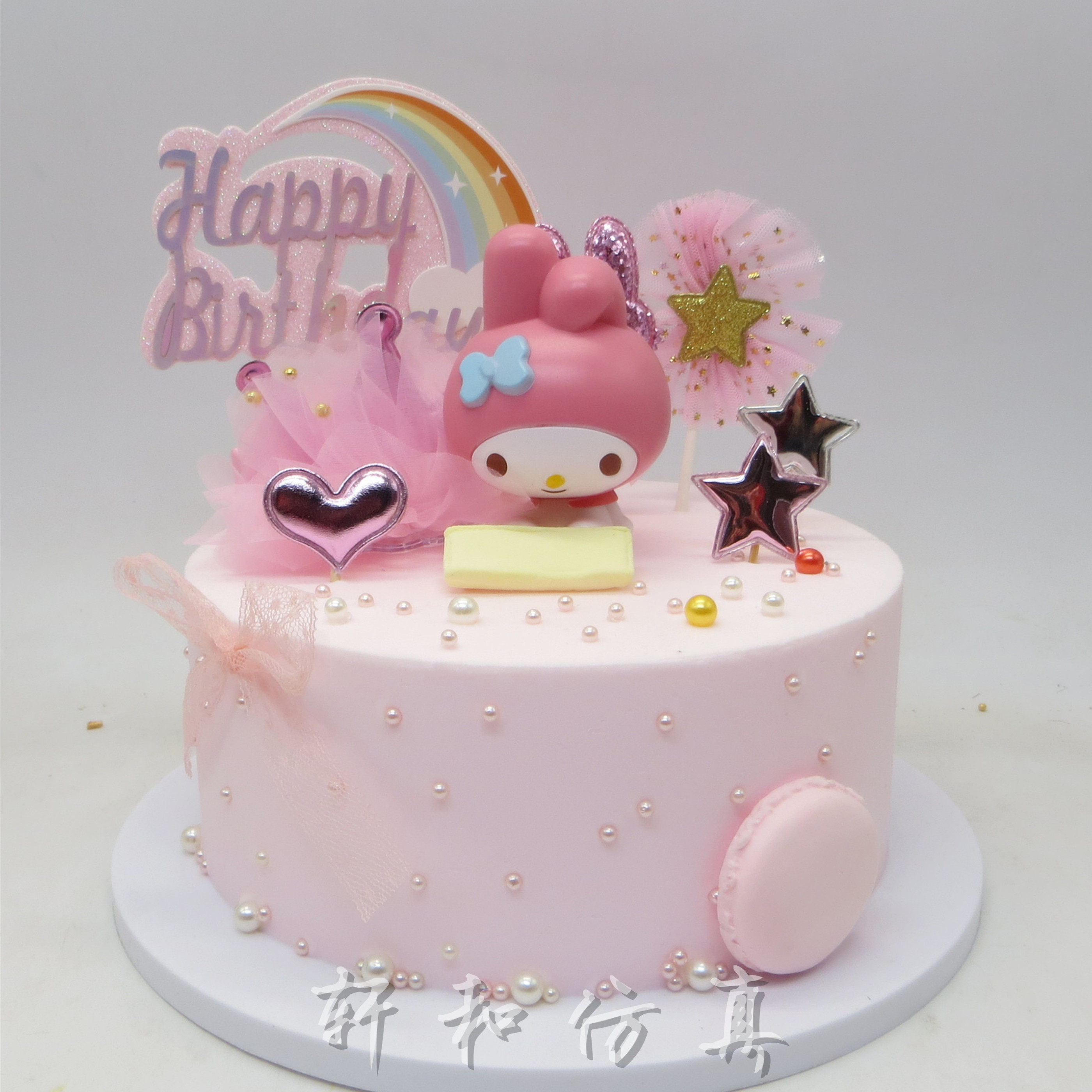 卡通情景蛋糕模型网红美乐蒂kt猫小鹿独角兽儿童生日仿真蛋糕道具