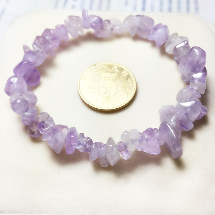 特价天然薰衣草紫水晶碎石手链 脚链散珠招桃花水晶手串饰品